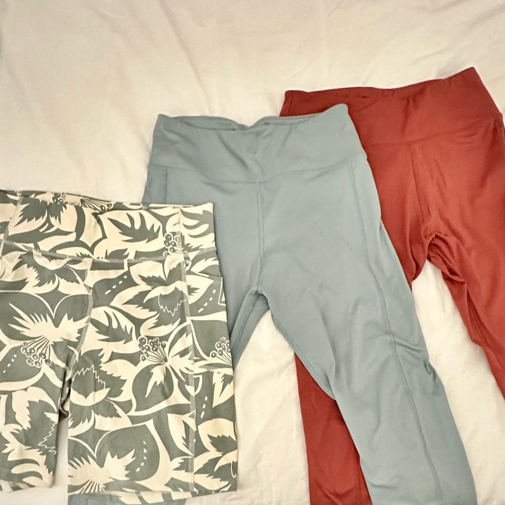Bundle Madewell Flex High-Rise 25" Leggings & pocket bike shorts /LARGE /EUC! ⭐️